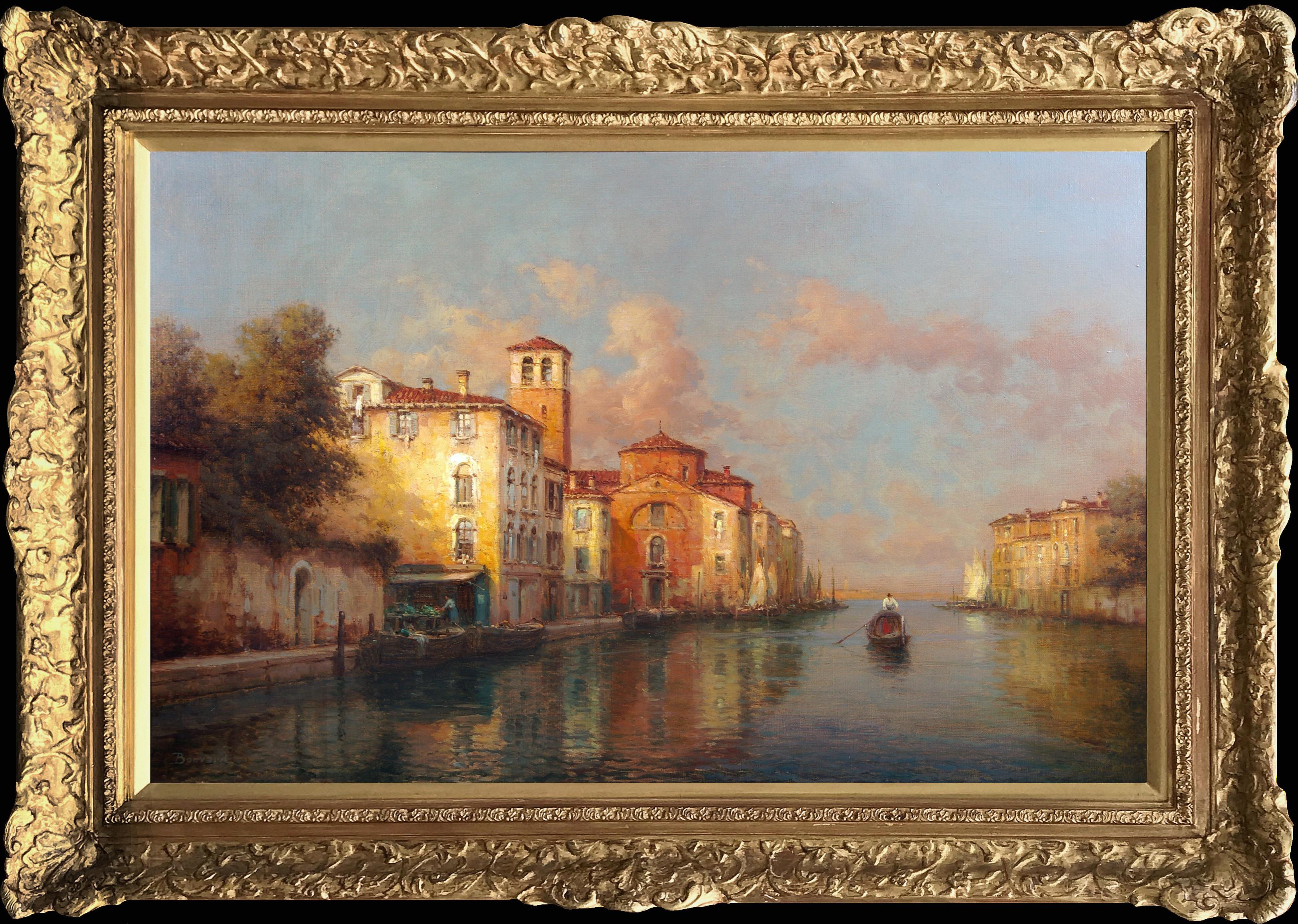 Antoine Bouvard Snr.  Figurative Painting - A Venetian Backwater