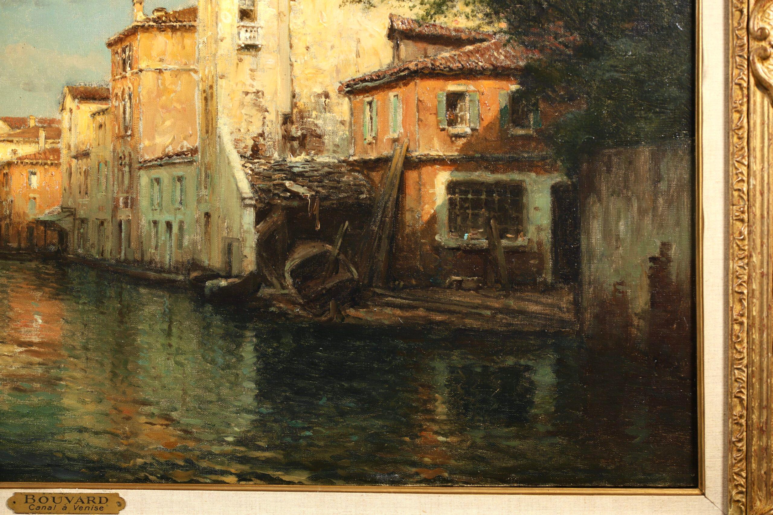 A Venetian Canal - Impressionist Landscape Oil Painting by Antoine Bouvard 3