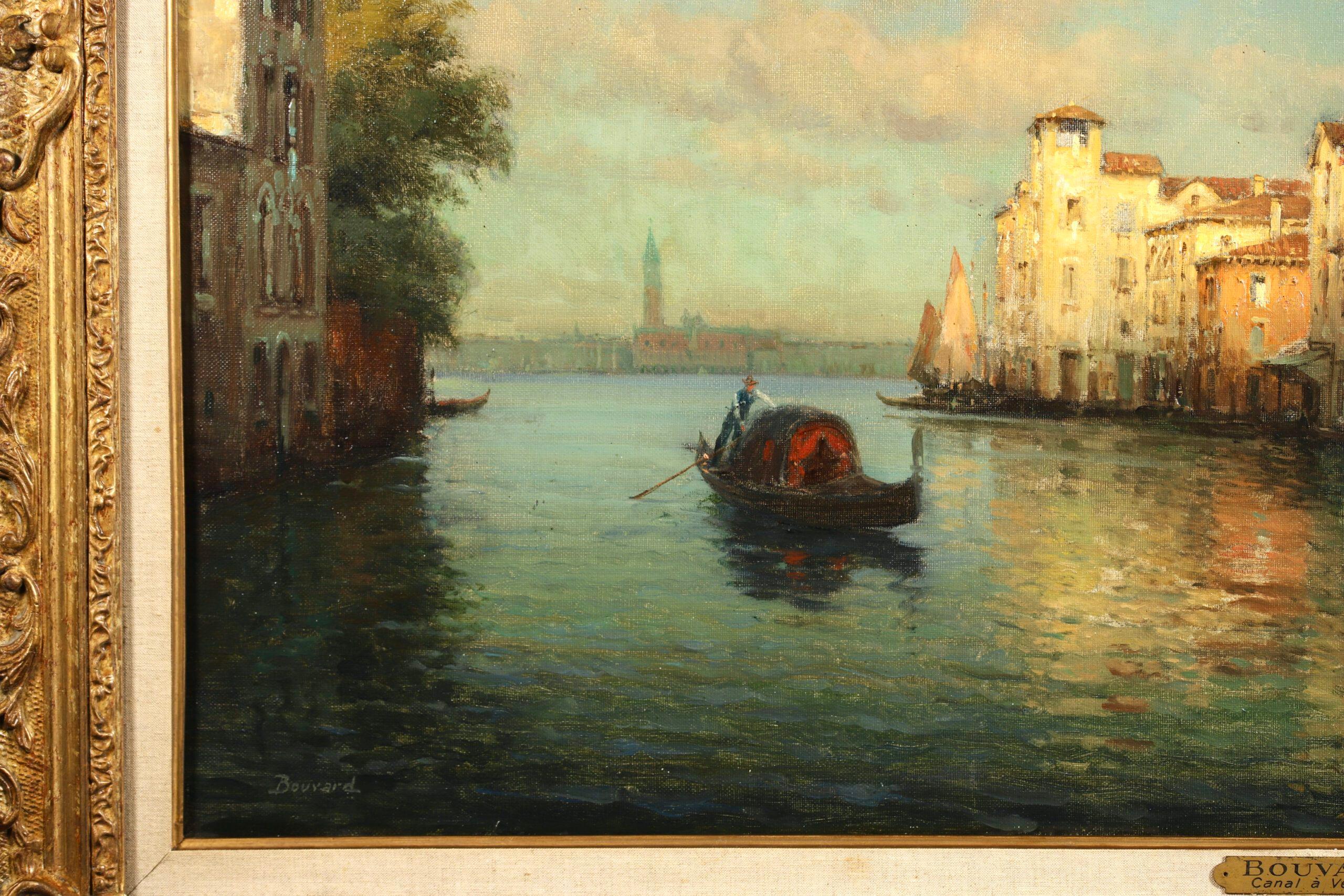 A Venetian Canal - Impressionist Landscape Oil Painting by Antoine Bouvard 6