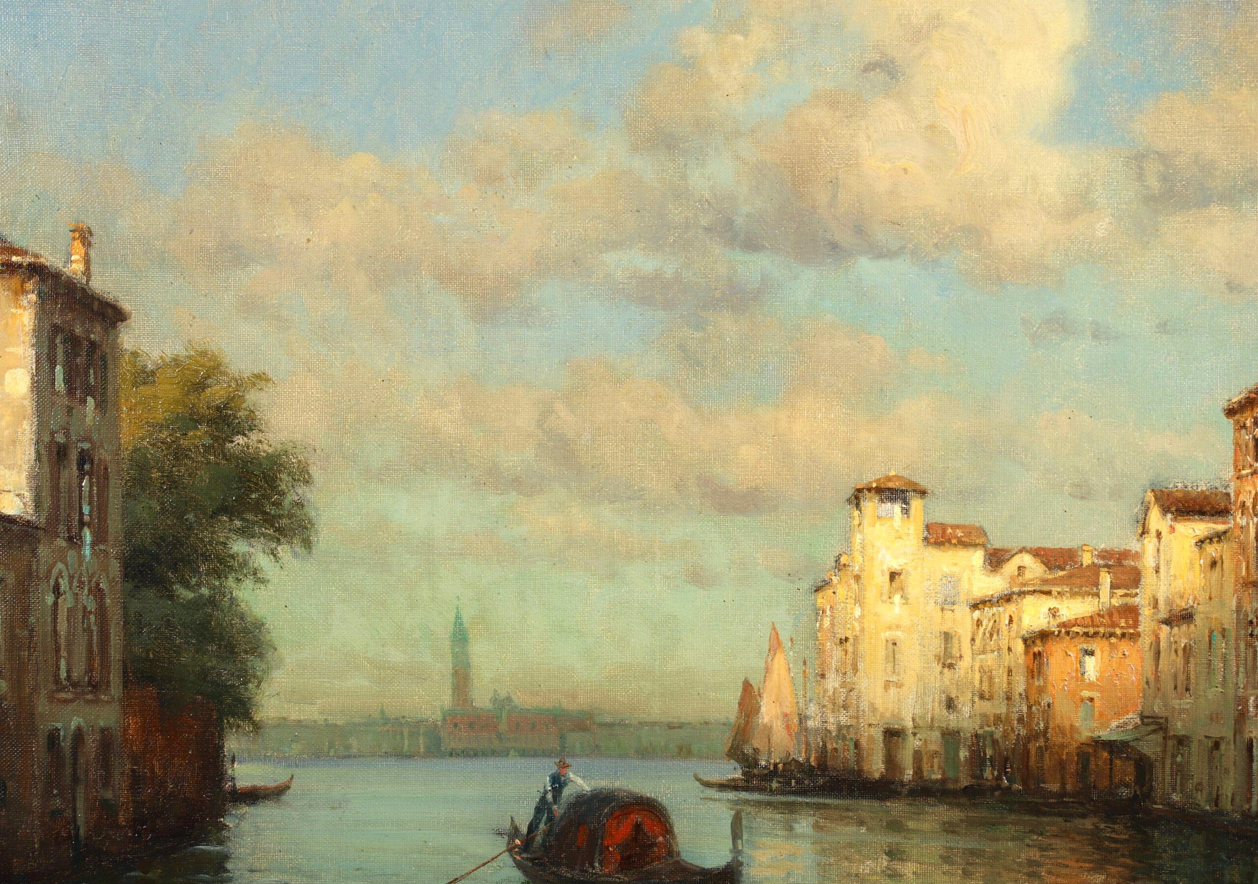 A Venetian Canal - Impressionist Landscape Oil Painting by Antoine Bouvard 7