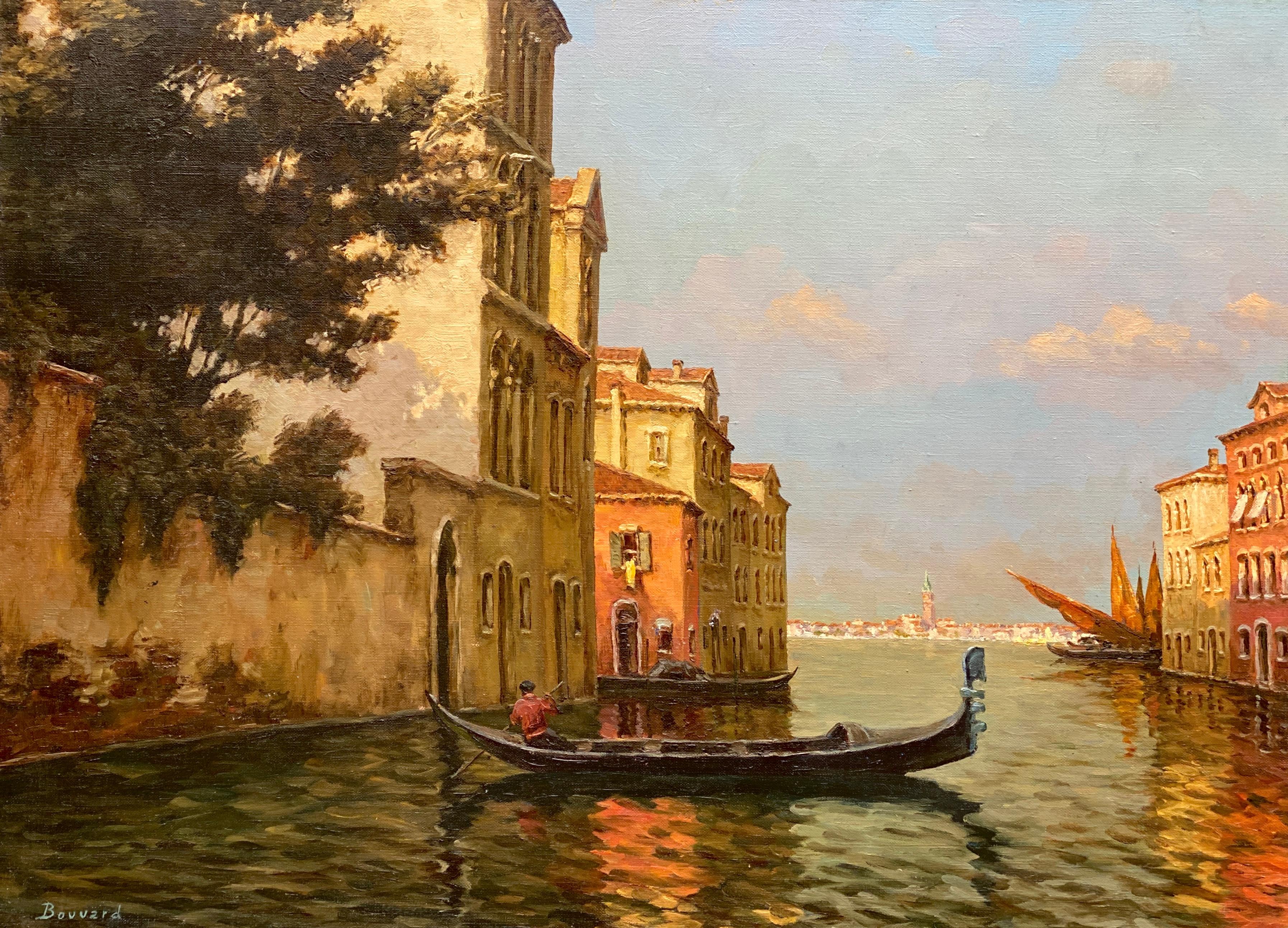 Antoine Bouvard Snr.  Landscape Painting - Antoine Bouvard snr, 1870 – 1955, French Painter, A View of  Venice, Signed