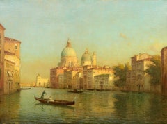 The Grand Canal Impressionist 20th century painting of Venice, light, figures