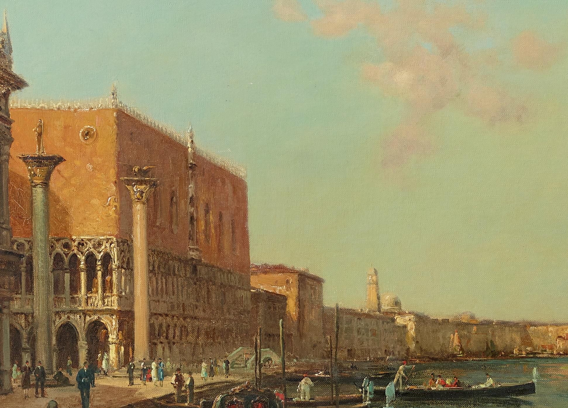 Venetian Glow Landscape painting of Venice, Grand Canal,  Della Salute, Piazza im Angebot 1
