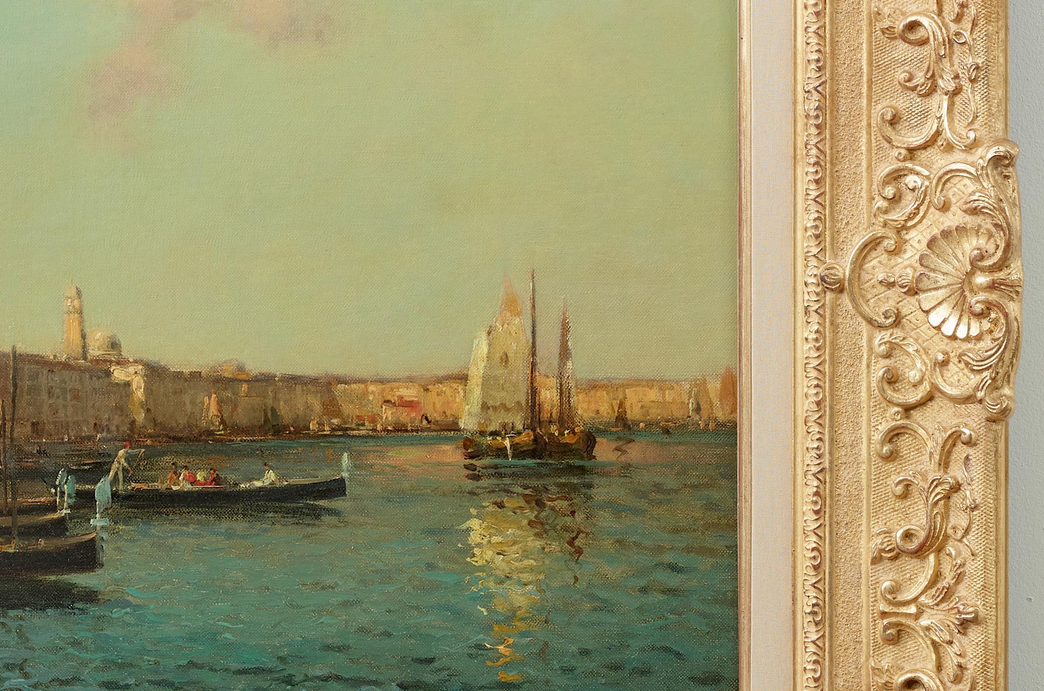 Venetian Glow Landscape painting of Venice, Grand Canal,  Della Salute, Piazza im Angebot 2