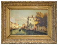 Antoine Bouvard Snr. - View of Venice canal with bridge View of Venice canal with bridge