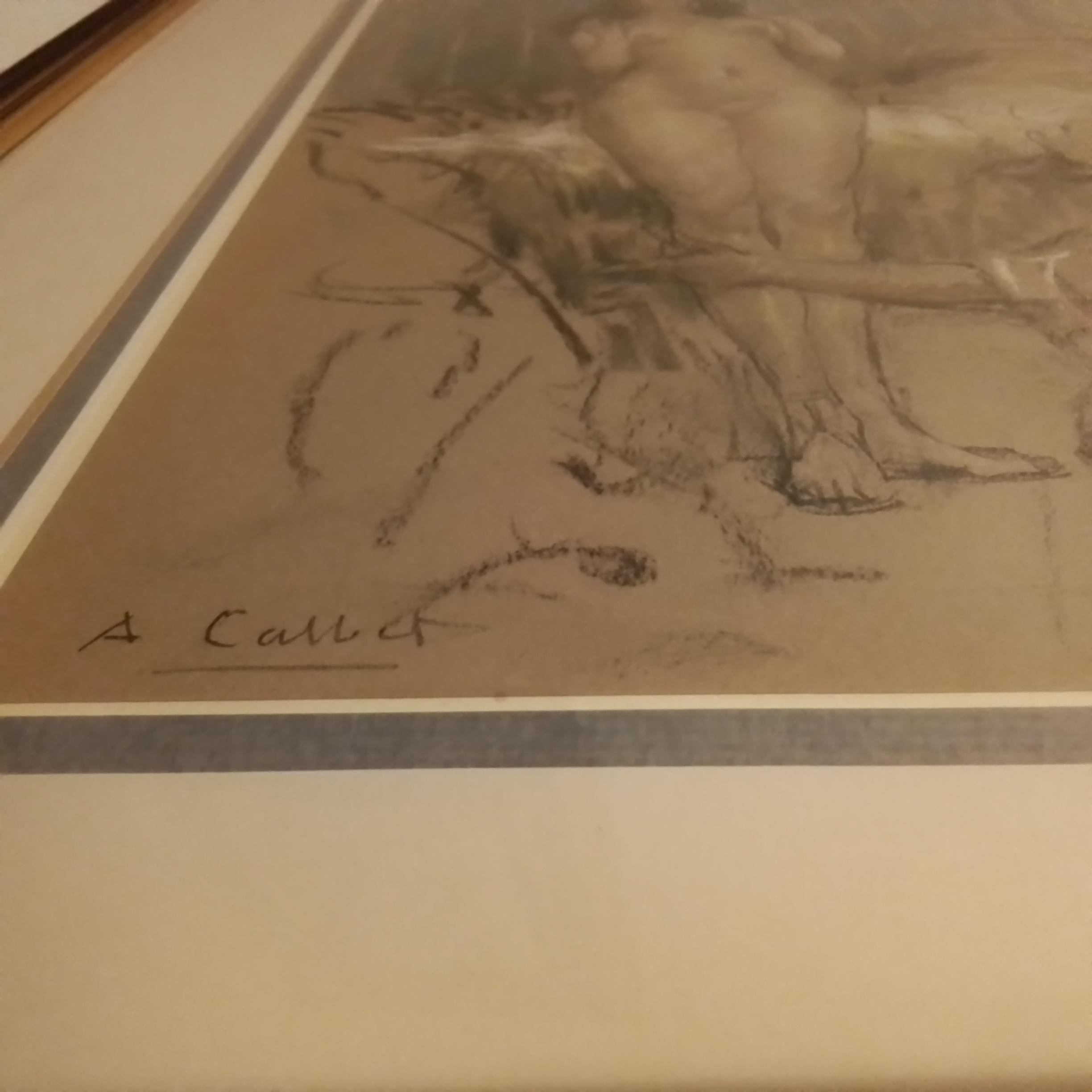 Portrait de nu français par Antoine Calbet  pastel signé en vente 5