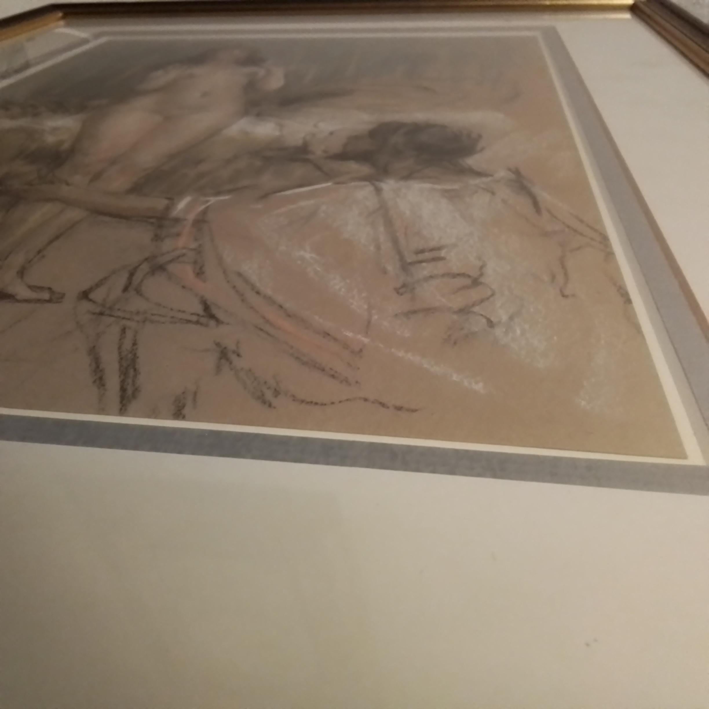 Portrait de nu français par Antoine Calbet  pastel signé en vente 6