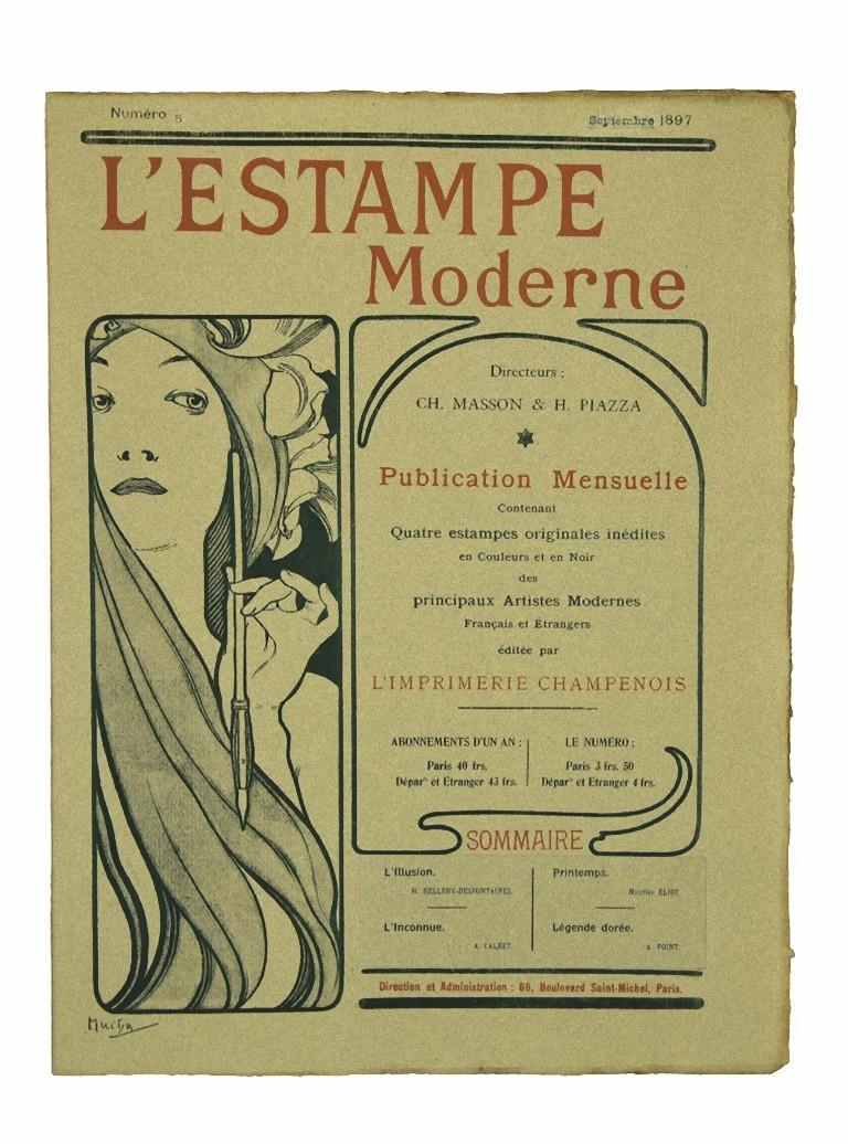 L'Inconnue - Original Lithograph by Antoine Calbet - 1897 1