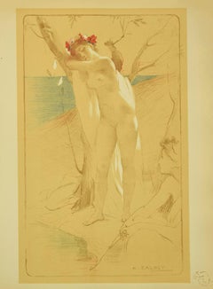 L'Inconnue - Original Lithograph by Antoine Calbet - 1897