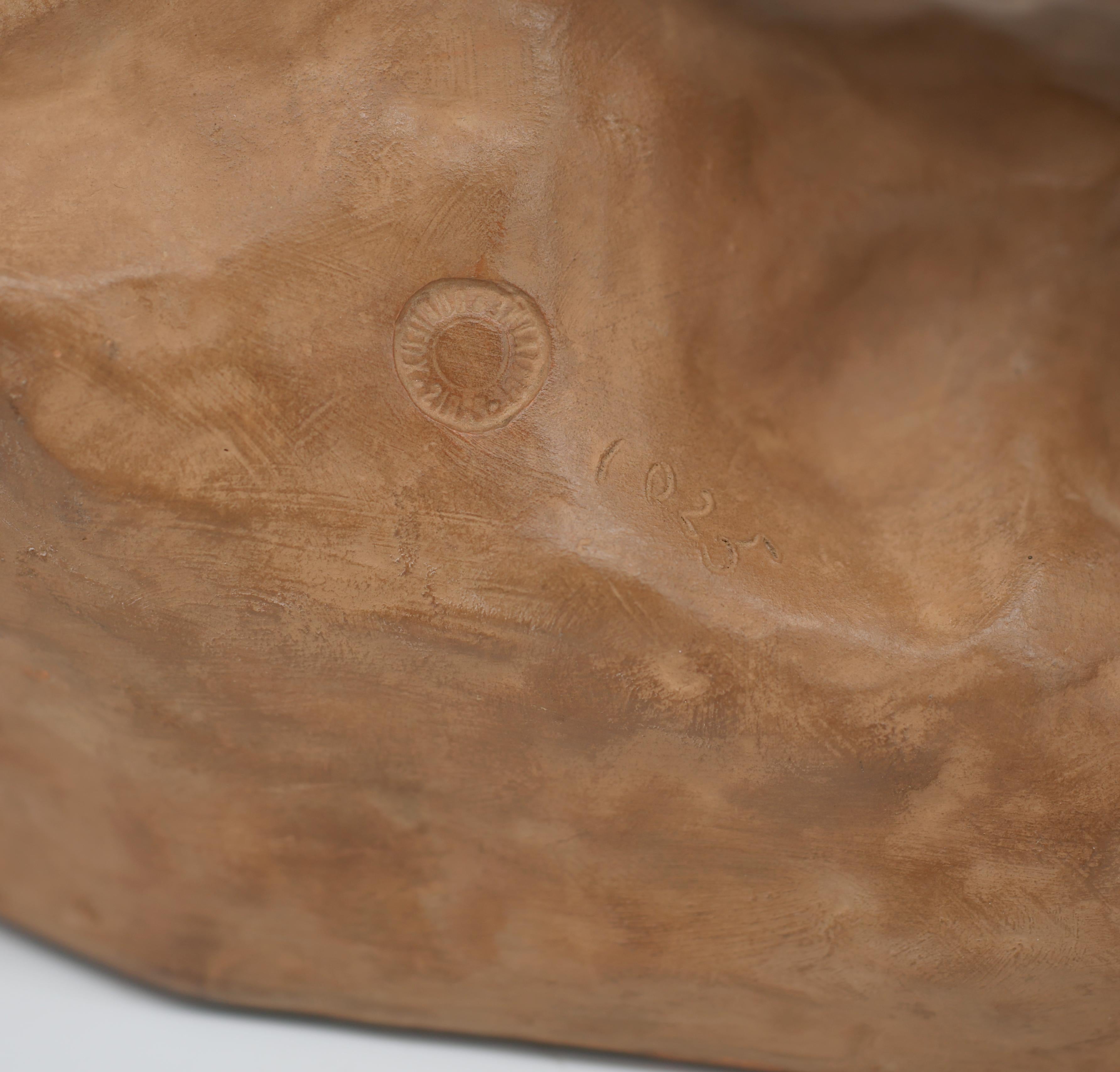 Leona francesa de terracota Art Decó Antoine Capaldo, década de 1910 en venta 5