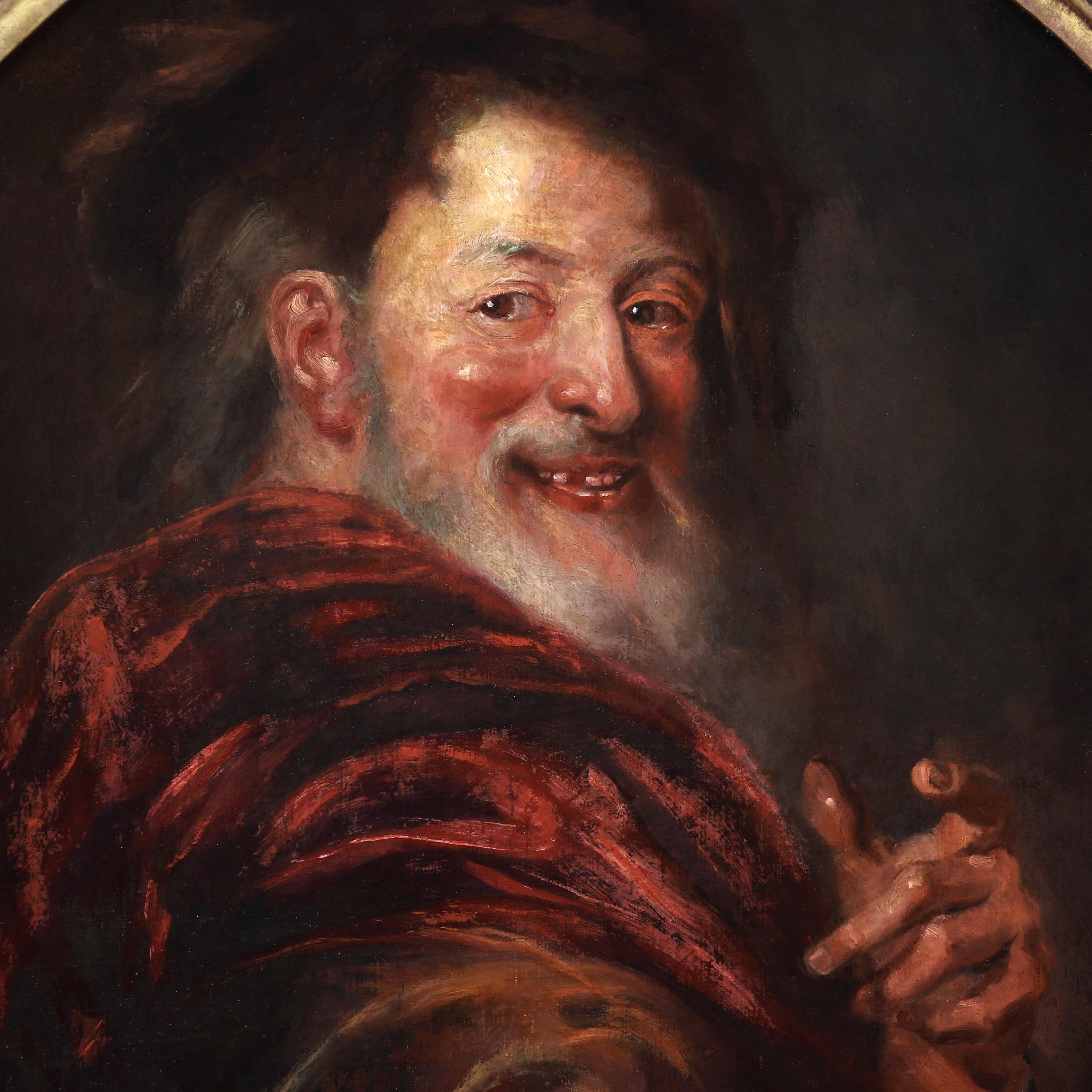 Porträt von Demokrit Französisches Ölgemälde aus dem 18. Jh., zugeschrieben Antoine Coypel – Painting von Antoine Coypel 