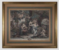 Bacchus and Ariadne - Original Etching by Antoine Coypel - 18th Century