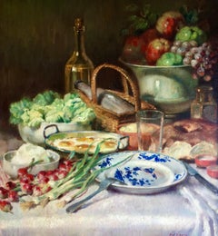 Colazione mediterranea" di Antoine Daens (1871 - Bruxelles - 1946)