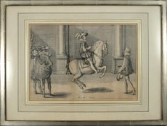 French King Louis XIII riding dressage - 17th Century French School Engraving