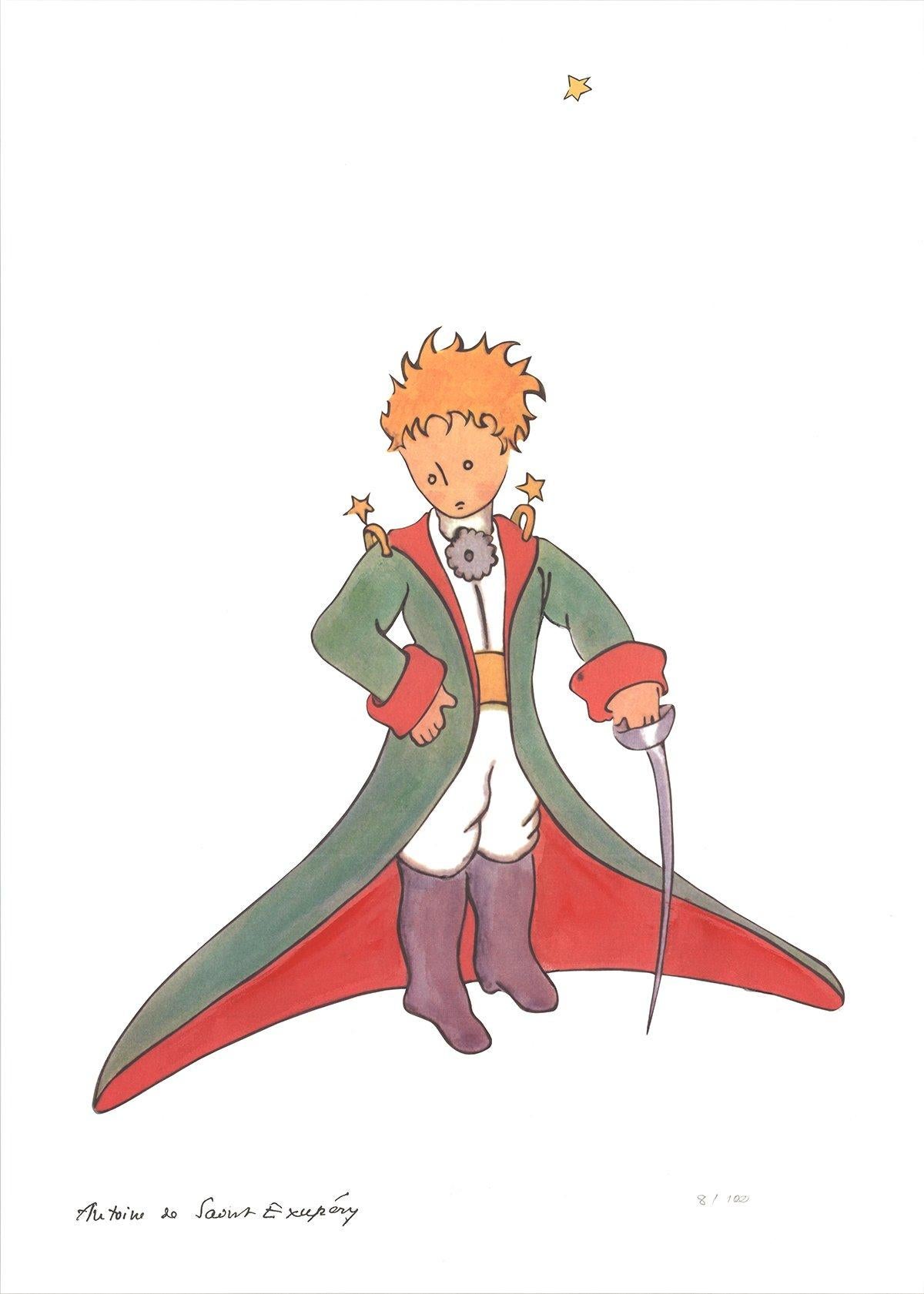 The Little Prince and Red Cape - Print by Antoine de saint Exupery