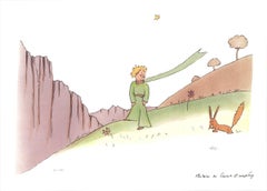 2015 Antoine de Saint Exupery 'The Little Prince and the Fox' Modernism Brown,Gr