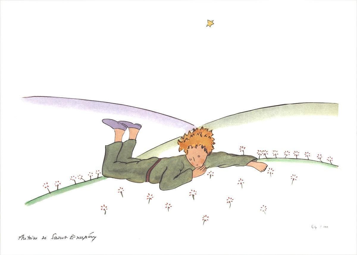 Antoine de Saint Exupery-The Little Prince Dreaming- - Print by Antoine de saint Exupery