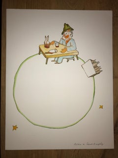 Ivrogne - Lithographie - 1900-1944 - Assiette signée