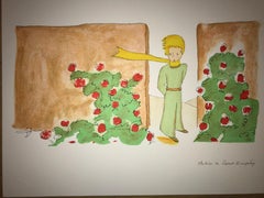 Le Petit Prince dans le jardin des Roses - Lithograph - 1900-1944 - Platesigned