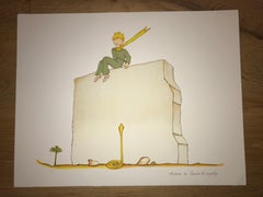 Le Petit Prince et le Serpent - Lithographie - 1900-1944 - Assiette signée