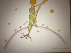 Le Petit Prince sur sa planète - Lithograph - 1900-1944 - Platesigned 