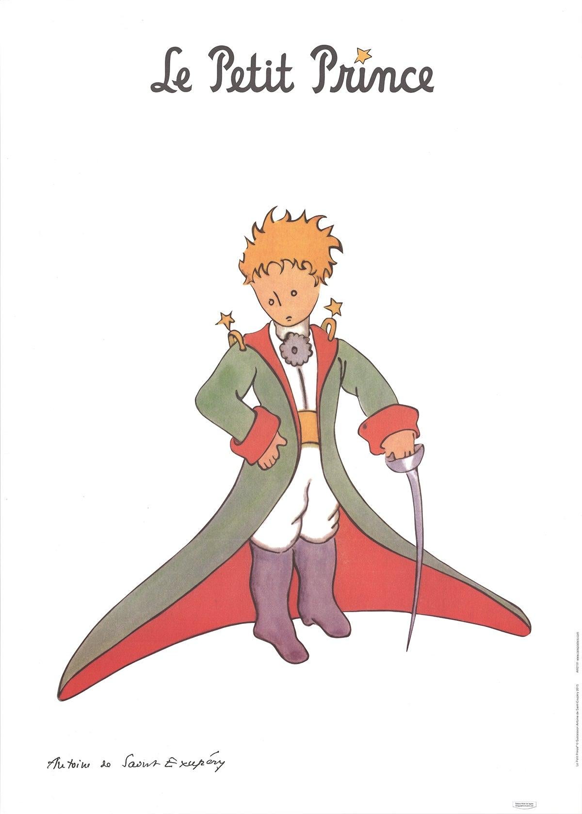 The Little Prince in a Red Cape, Signed Color Lithograph, 2010 Edition
