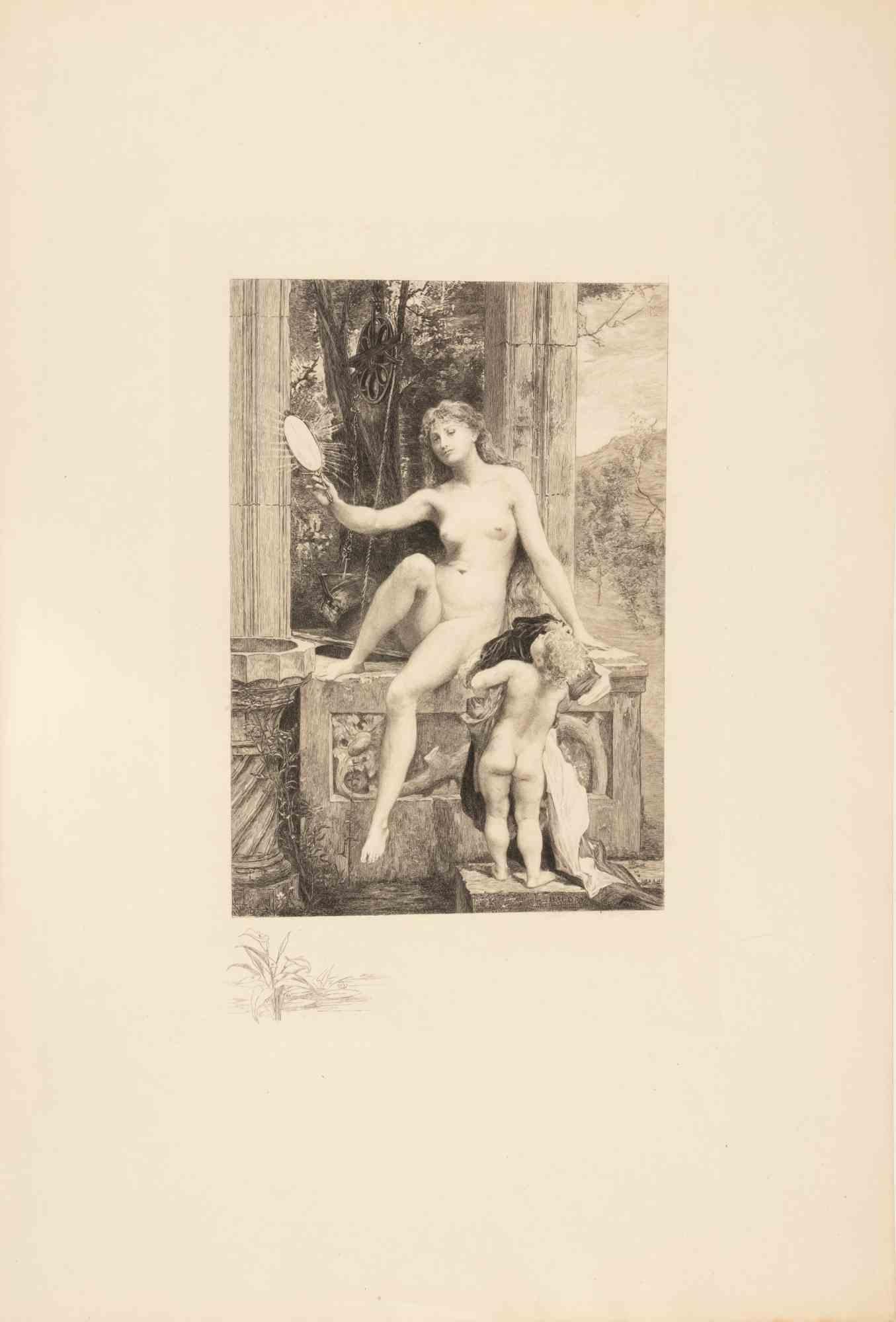 La Vérité - Radierung von Antoine Dezarrois - 1900