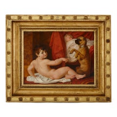 Pair of French Neoclassical oil paintings by Dubost