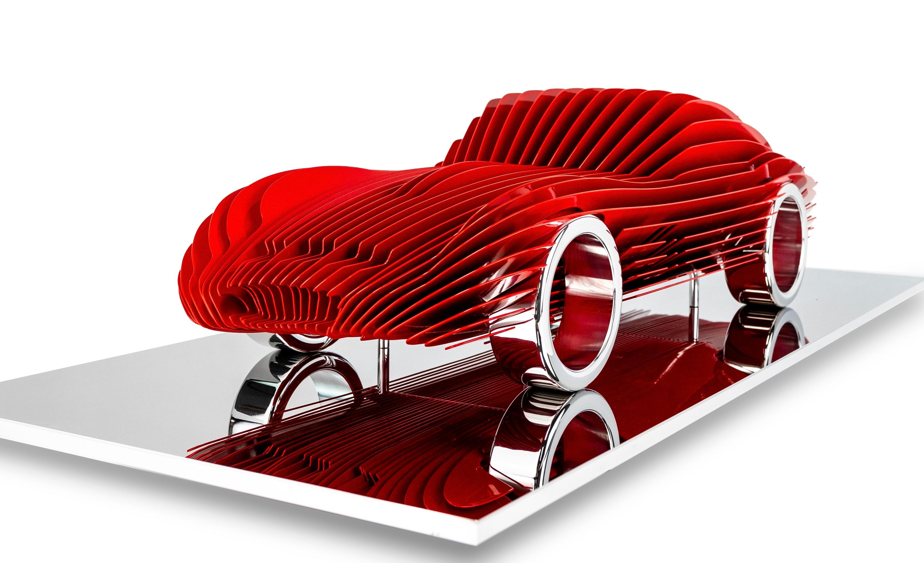 Ferrari - 250 GTO Streamlined - Red 8/8 - Sculpture by Antoine Dufilho