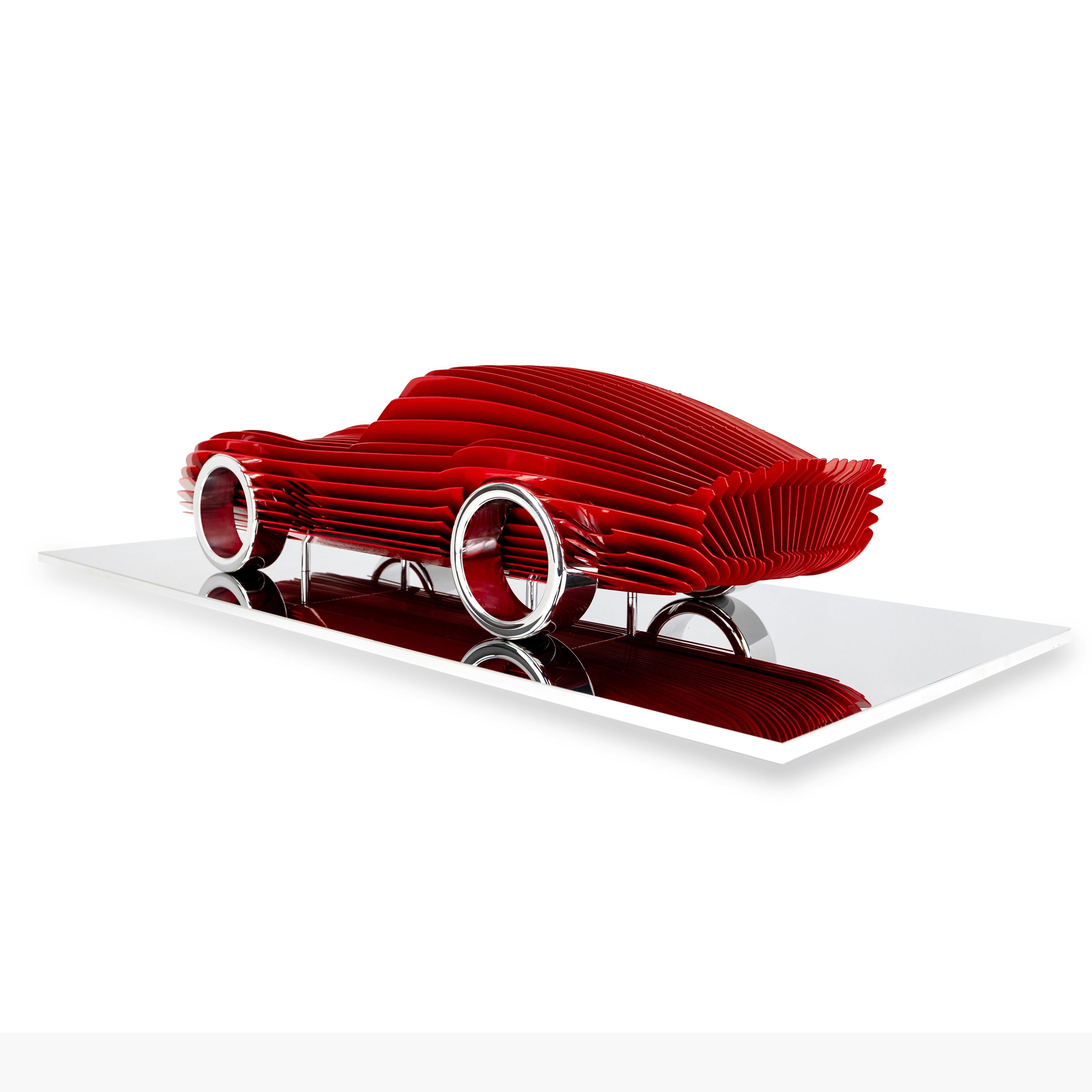 Ferrari - 250 GTO Streamlined - Red 8/8 - Abstract Sculpture by Antoine Dufilho