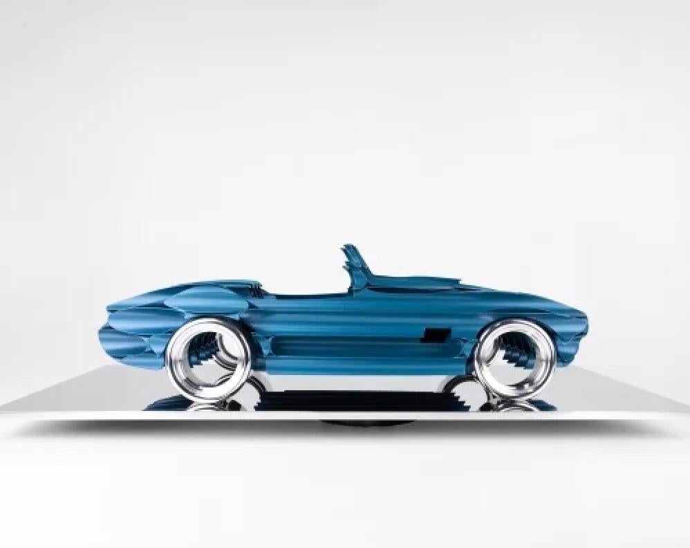 Shelby AC Cobra - Bleue 3/8 - Sculpture by Antoine Dufilho