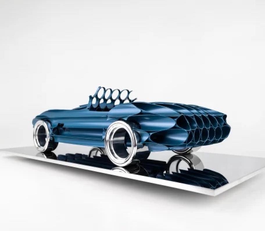 Shelby AC Cobra - Bleue 3/8 - Abstract Sculpture by Antoine Dufilho