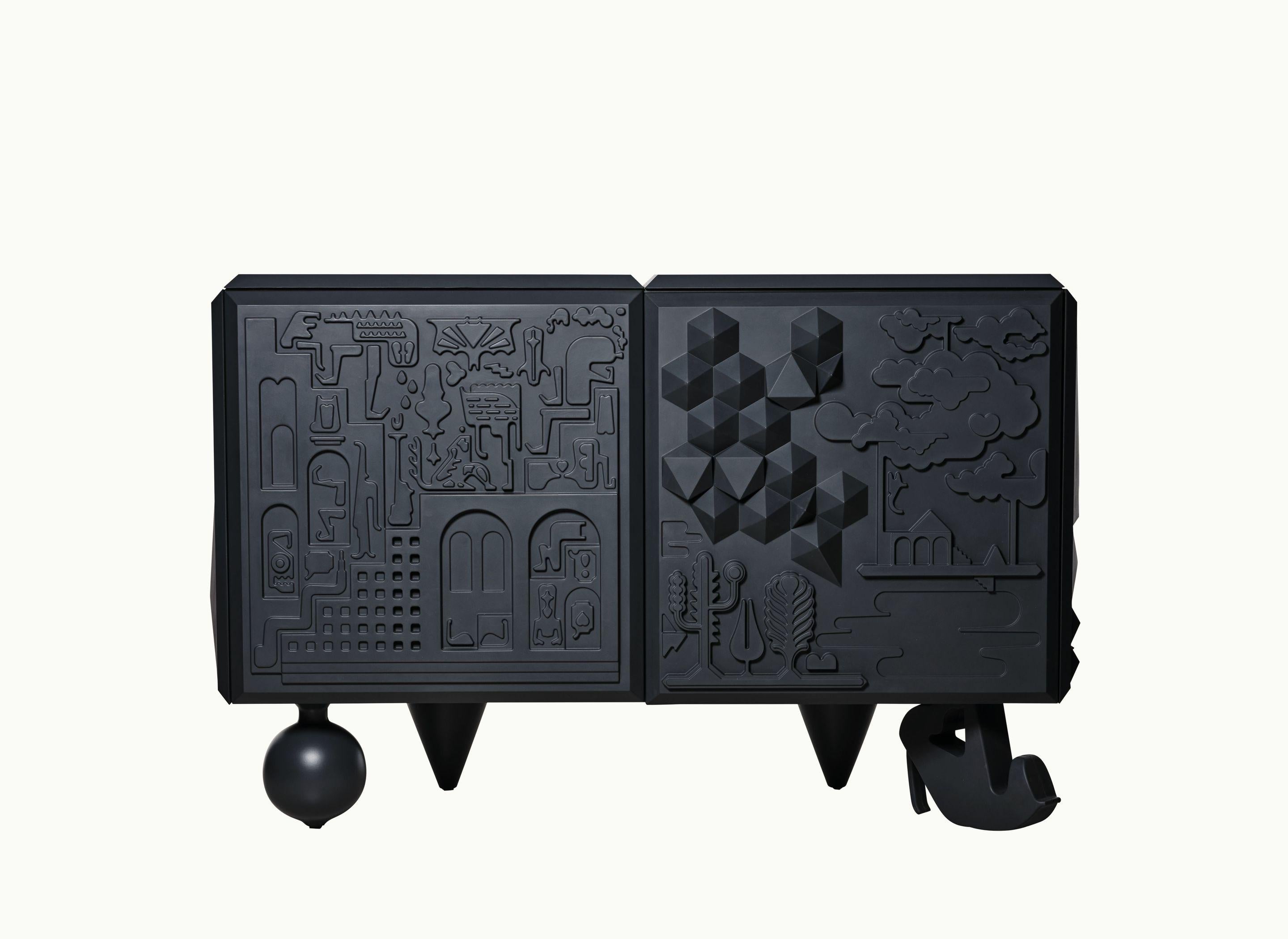 Espagnol Antoine et Manuel Contemporary 'Tout Va Bien' Black Cabinet for Bd Barcelona en vente