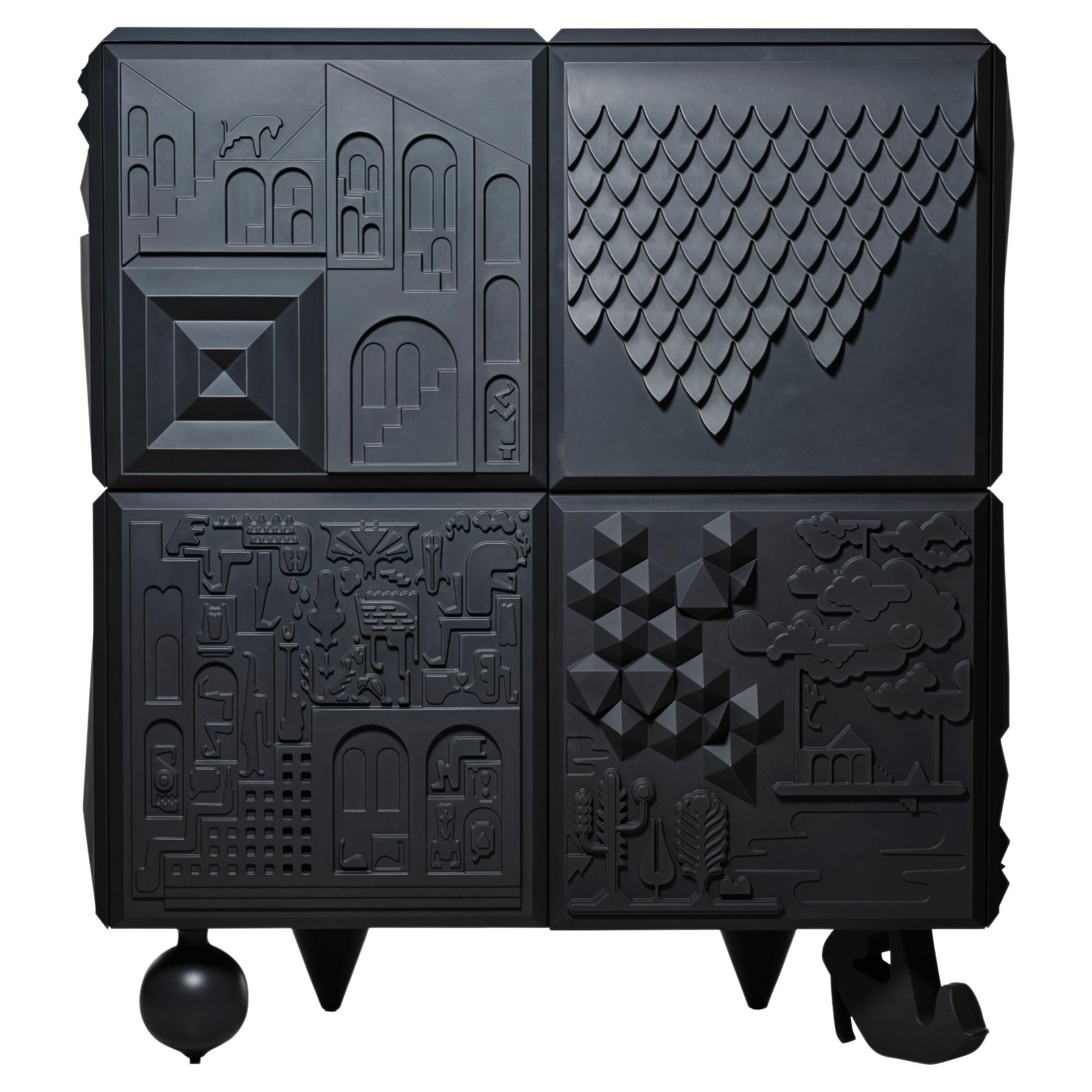 Antoine Et Manuel Contemporary 'Tout Va Bien' Black Cabinet for Bd Barcelona