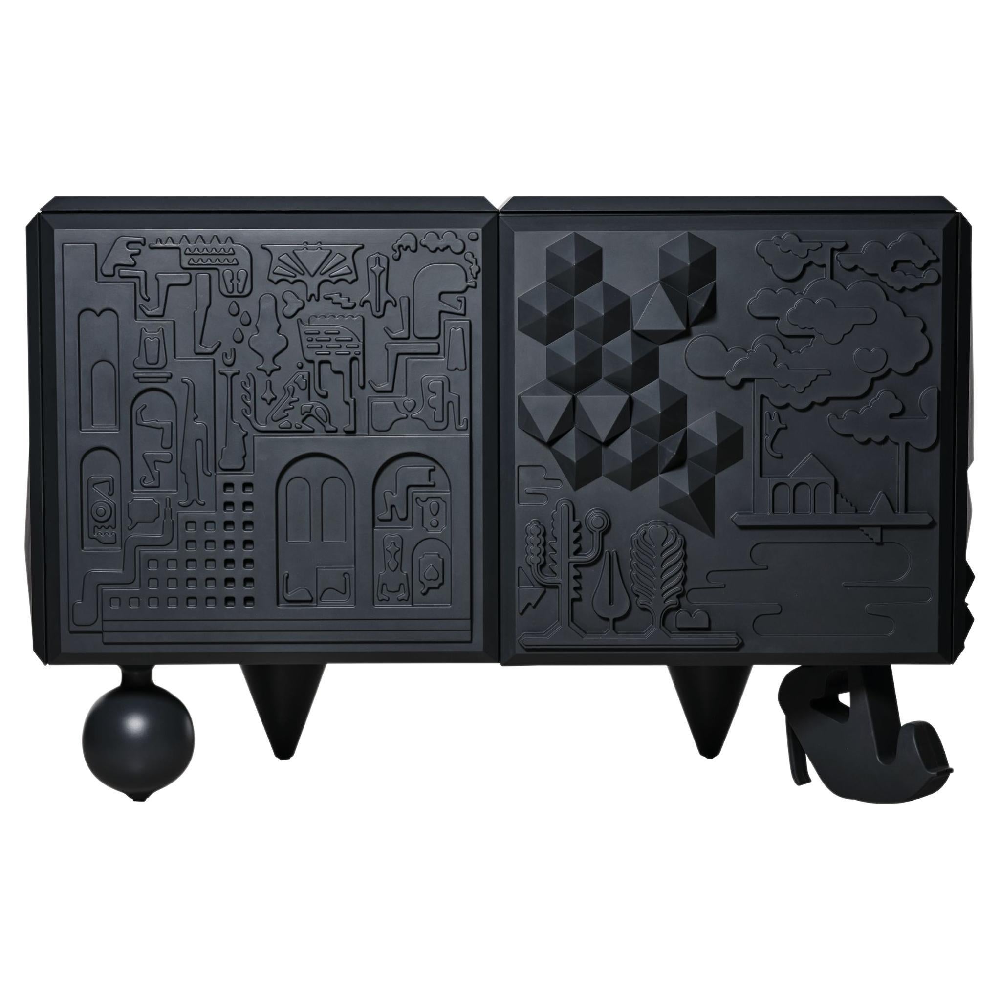 Antoine Et Manuel Contemporary 'Tout Va Bien' Black Cabinet for Bd Barcelona For Sale