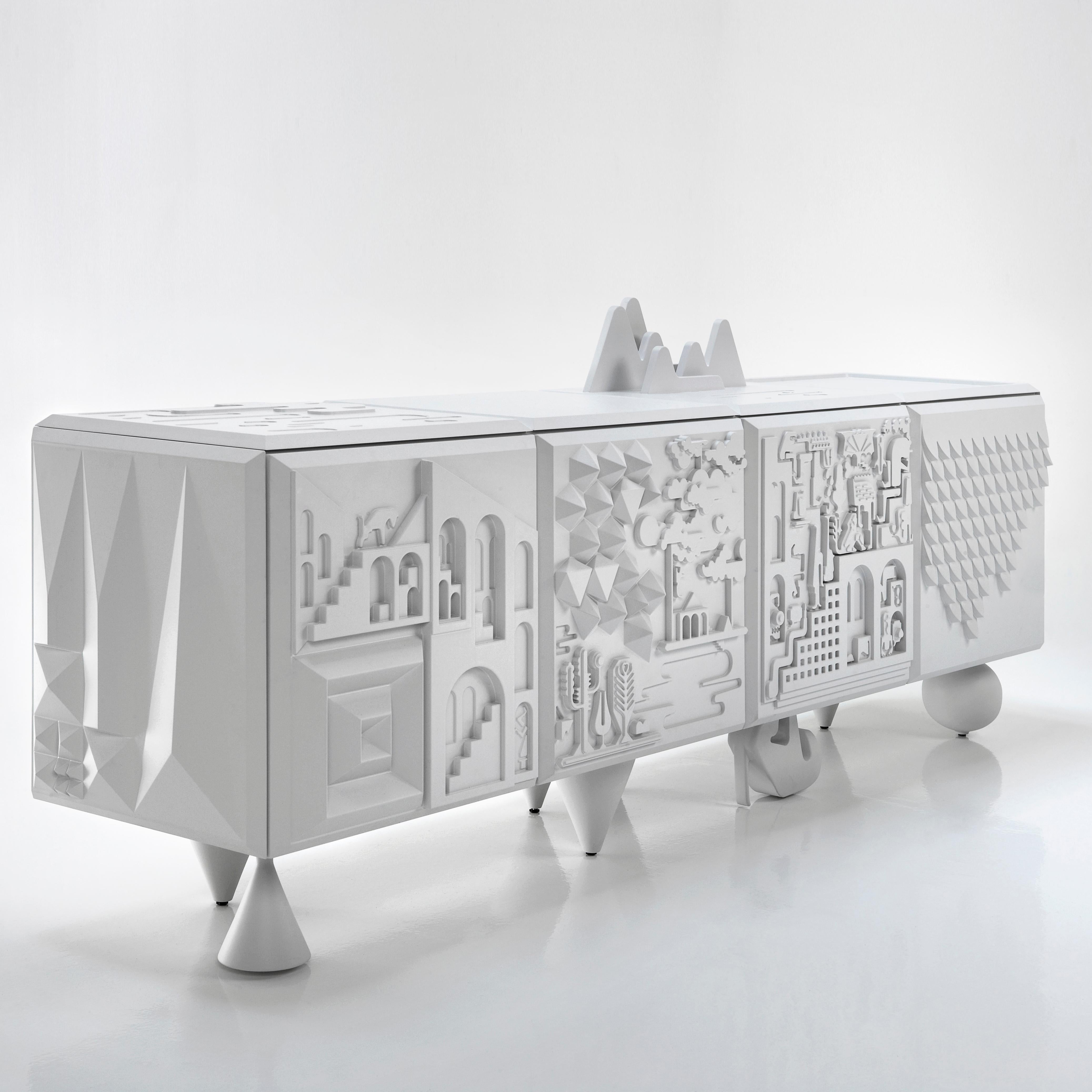 Spanish Antoine Et Manuel Contemporary 'Tout Va Bien' White Cabinet for Bd Barcelona For Sale