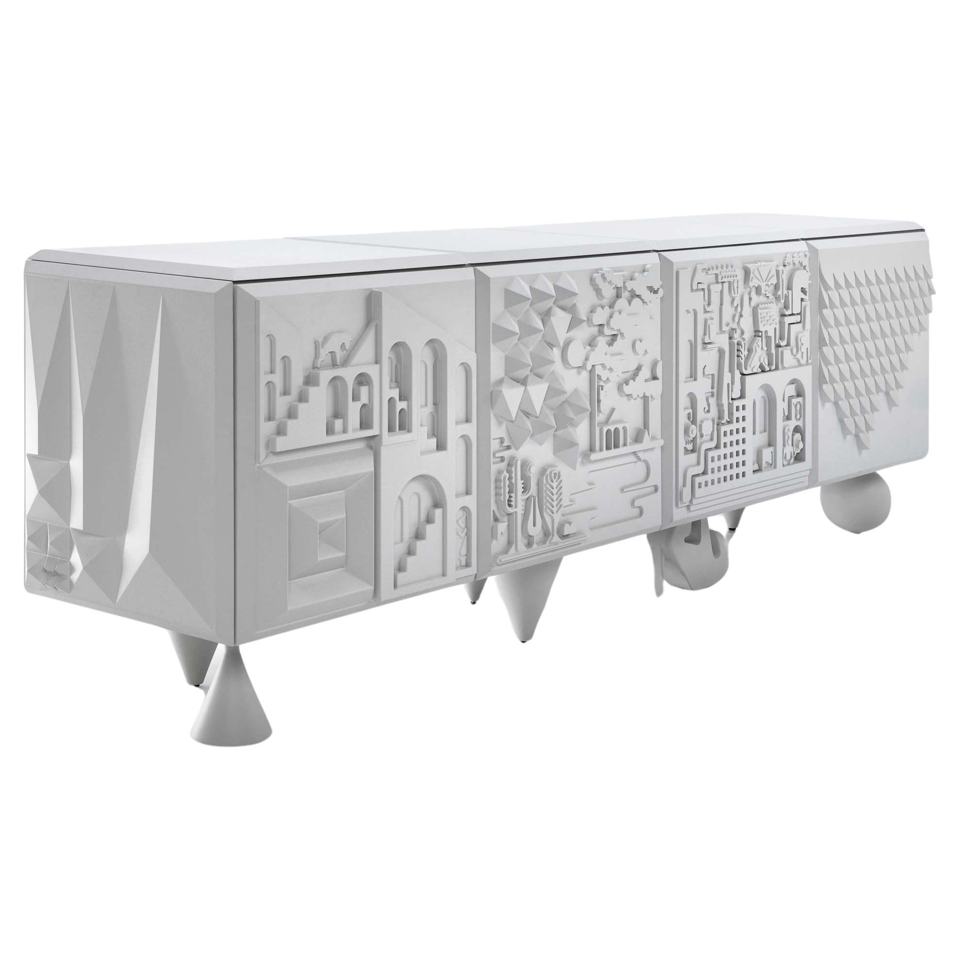 Antoine Et Manuel Contemporary 'Tout Va Bien' White Cabinet for Bd Barcelona For Sale