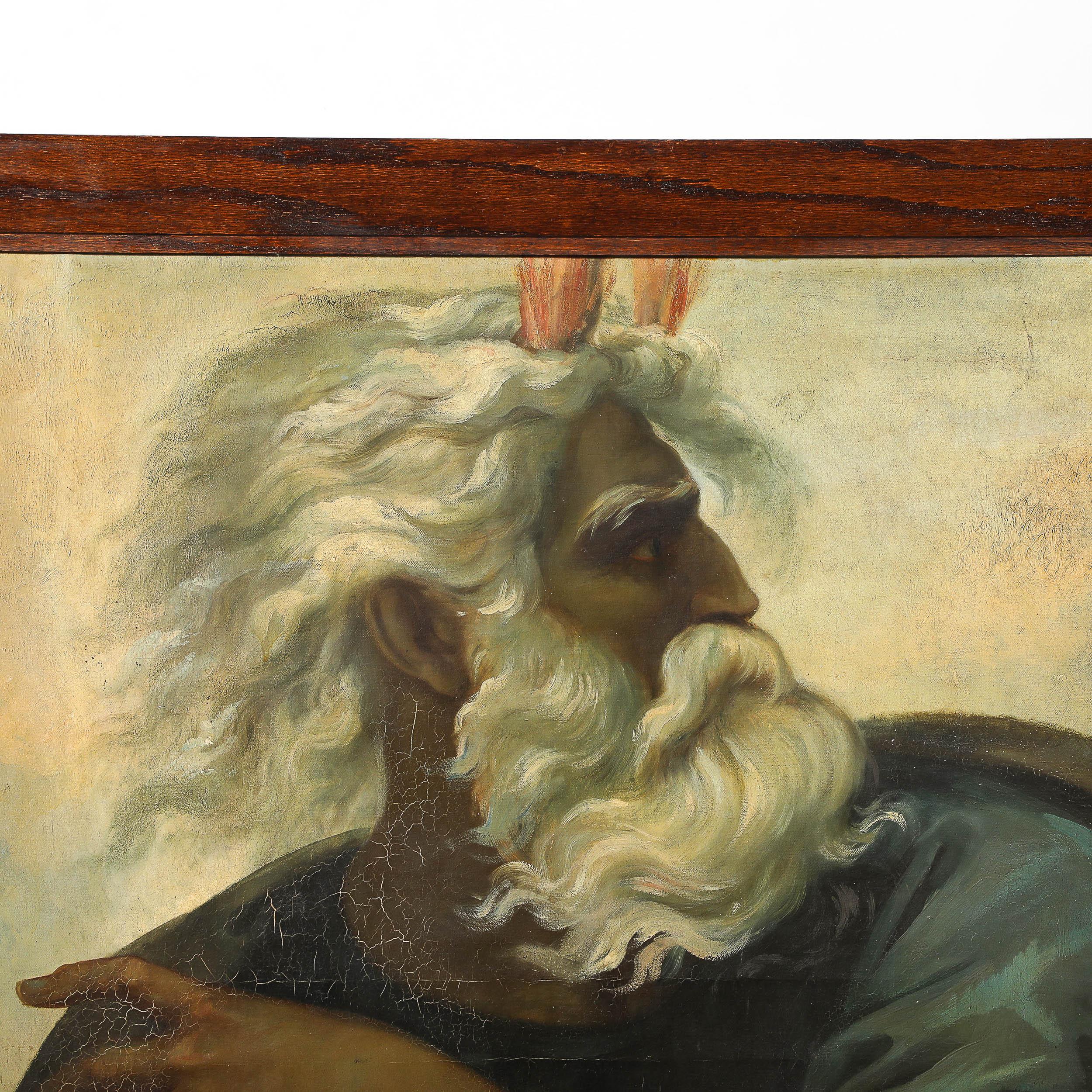 Neoclassical Oil on Canvas Painting of Moses signed Antoine Etex, Dated 1862 2