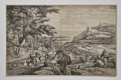 Le Couvent dans la Vallée  - Etching By Antoine-François Bauduins - 17th