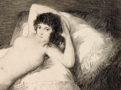 Maja Desnuda - Gravure par A.-F. Dezarrois d'après F. Goya - Fin du 19e siècle