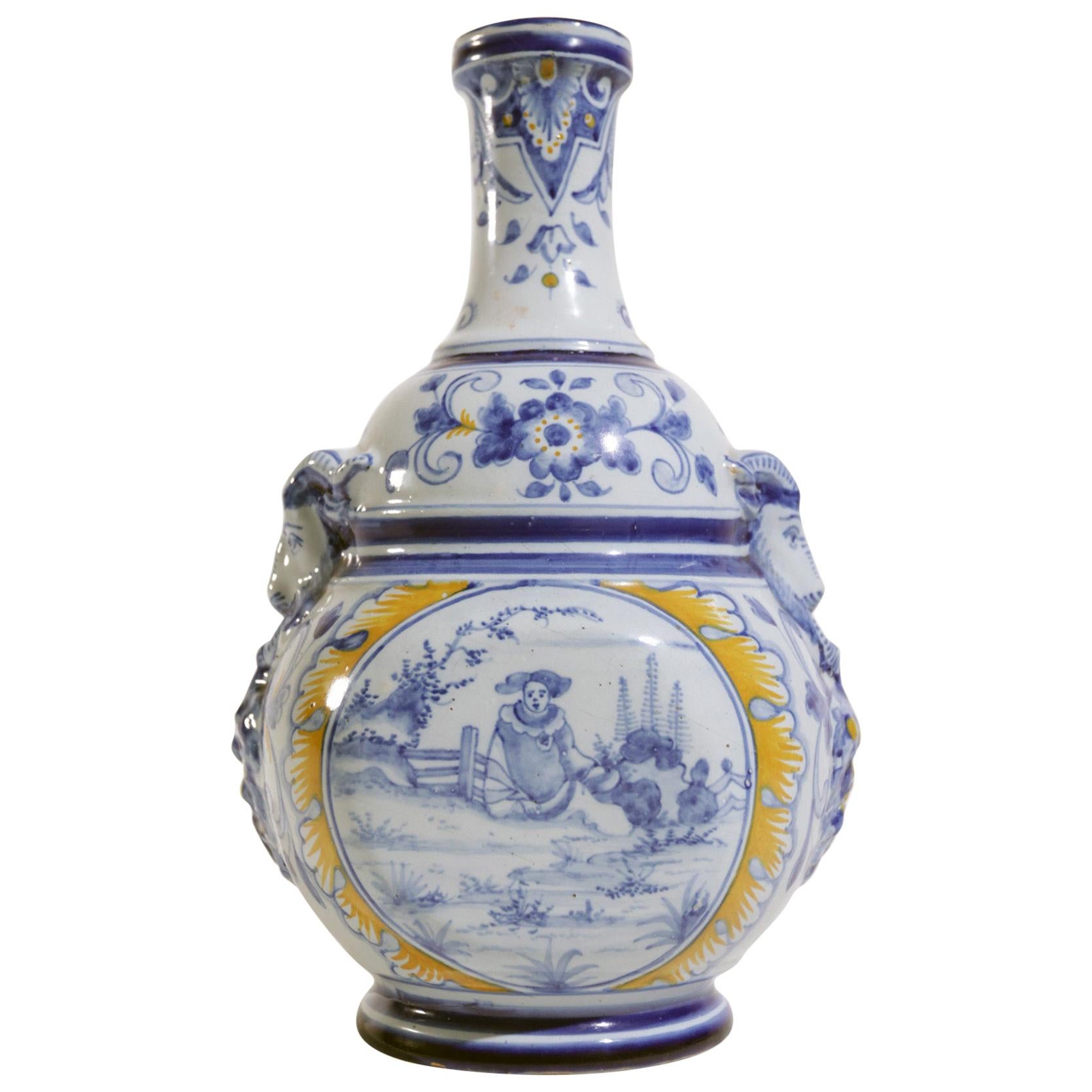 Antoine 'Gabriel' Montagnon Fayence-Vase Nevers, Frankreich, 1915 im Angebot