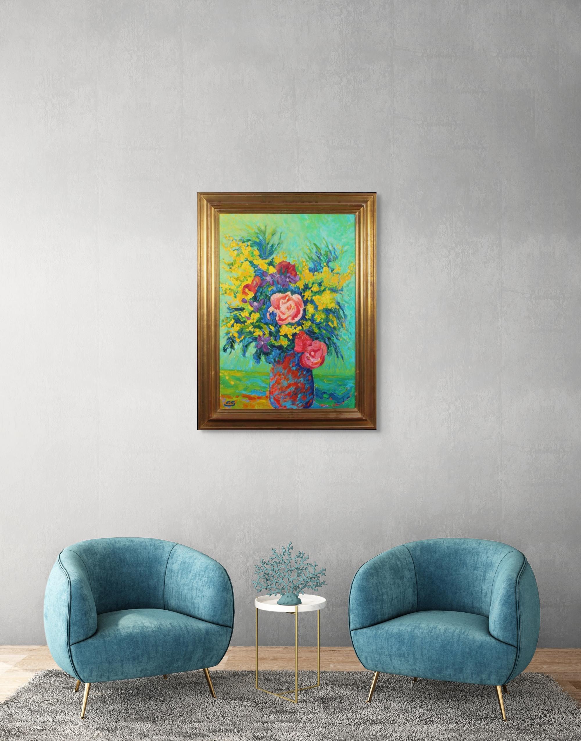 Pintura Fauvista Antoine Giroux - Ramo Floral - Ref 226 Belga en venta