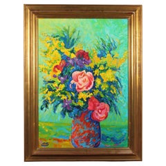 Retro Antoine Giroux Fauvist Painting - Floral Bouquet - Ref 226