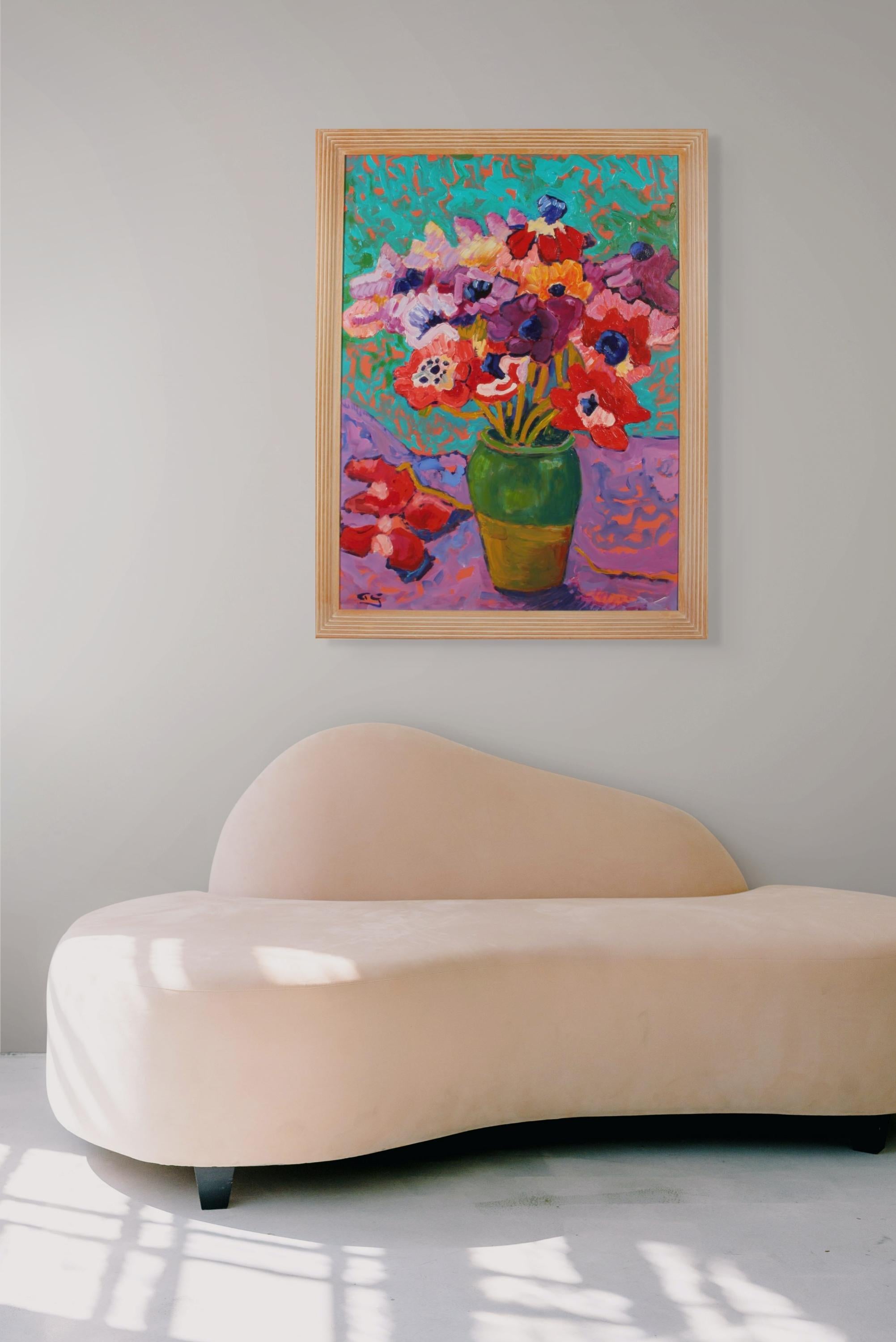 Antoine Giroux Fauvist Painting - Floral Bouquet - Ref 247 In Excellent Condition For Sale In Ixelles, BE