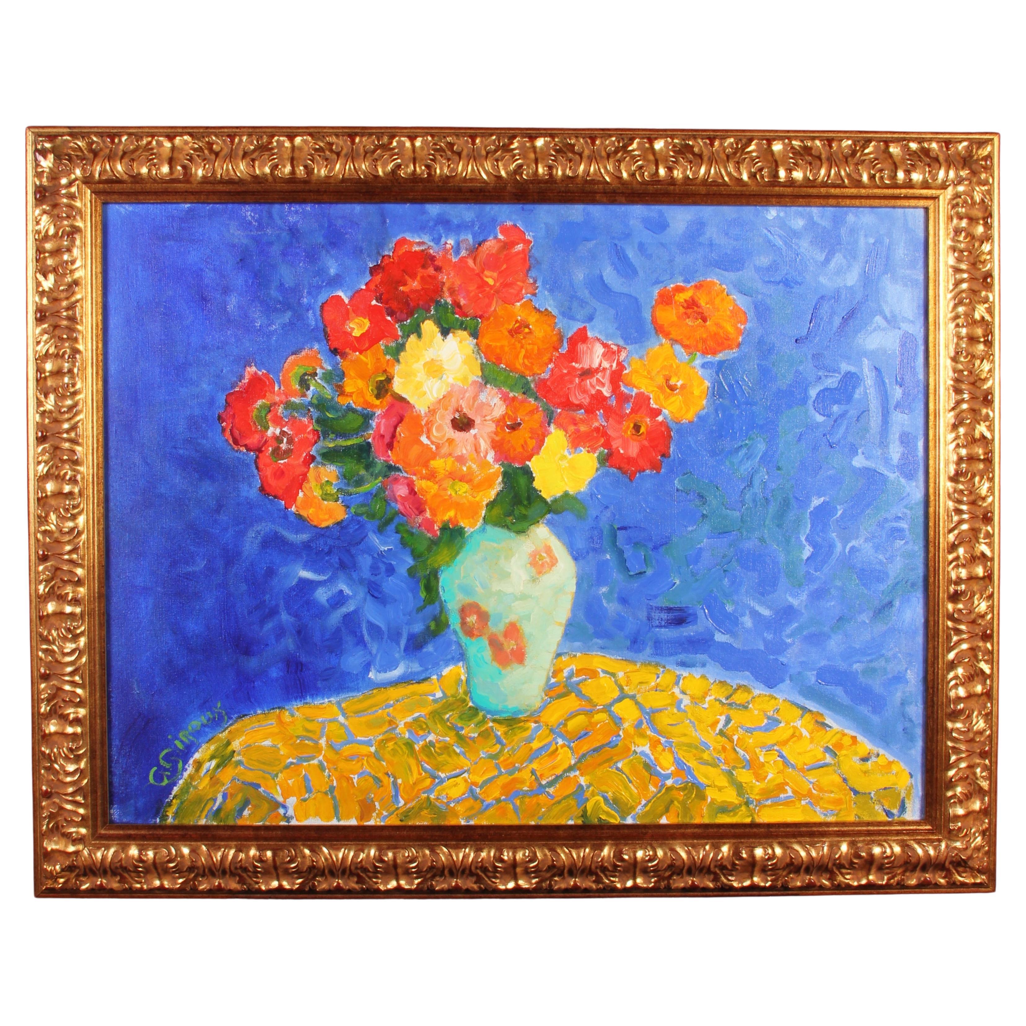 Pintura Fauvista Antoine Giroux - Ramo Floral - Ref 605