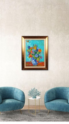 Antoine Giroux Fauvist Painting - Floral Still Life - Ref 448