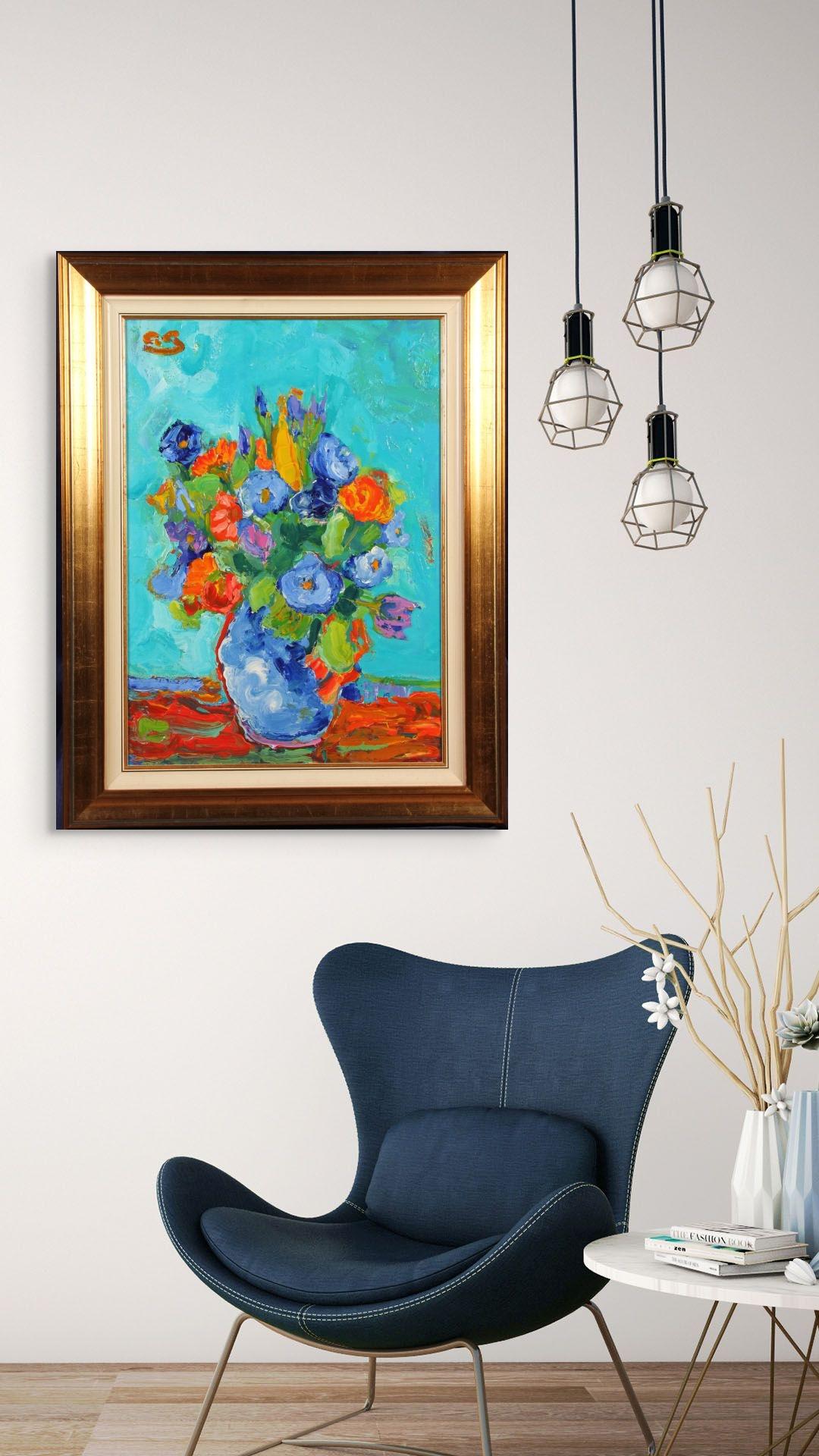 Antoine Giroux Fauvist Painting - Floral Still Life - Ref 448 In Excellent Condition For Sale In Ixelles, BE