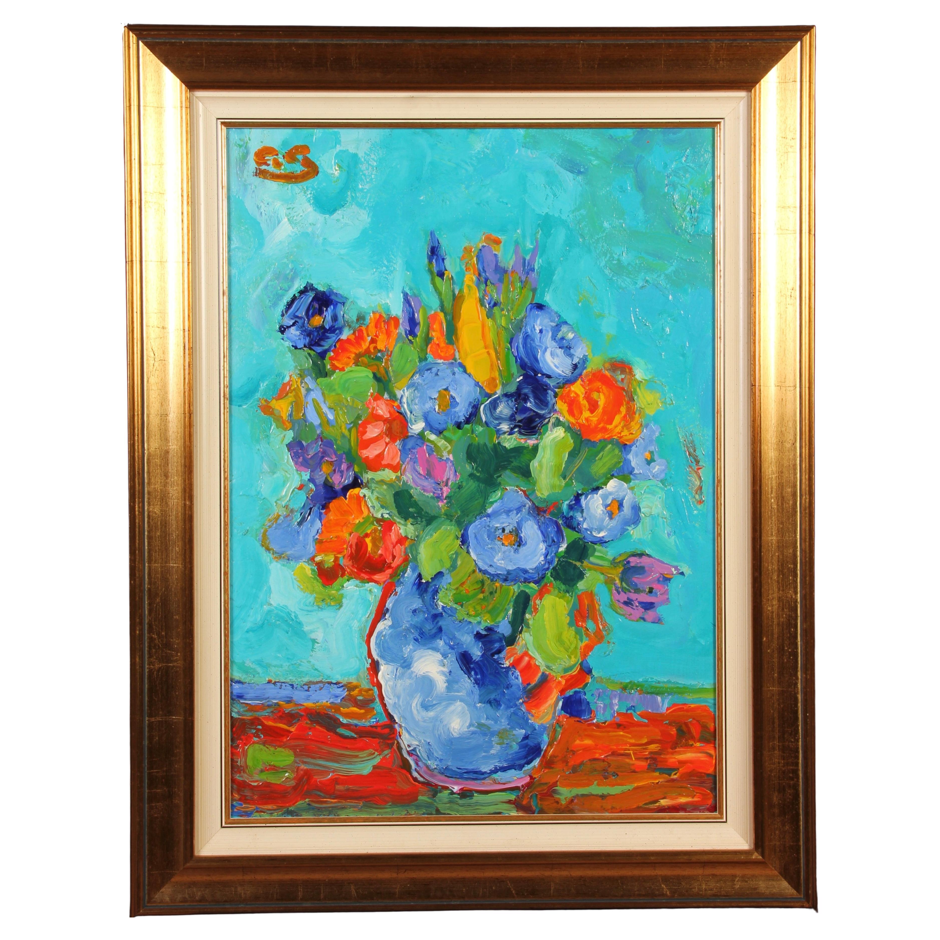 Antoine Giroux Fauvist Painting - Floral Still Life - Ref 448