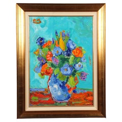 Retro Antoine Giroux Fauvist Painting - Floral Still Life - Ref 448
