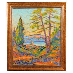 Antoine Giroux Fauvist Painting - French Riviera Landscape - Ref 408